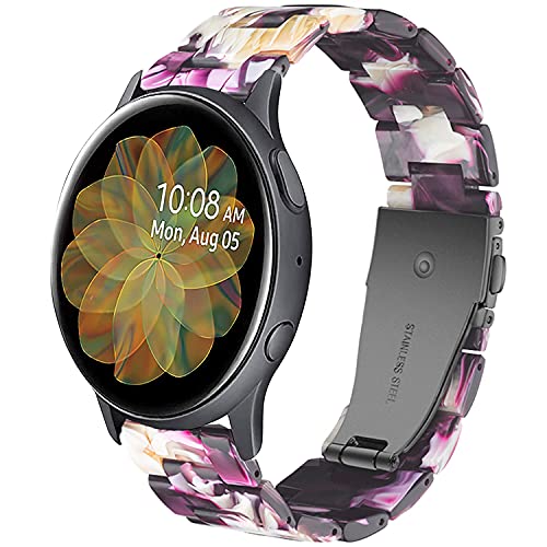 Miimall Kompatibel mit Samsung Galaxy Watch 5/5 Pro/4/4 Classic/Active 2 44mm 40mm/Galaxy Watch 3 41mm Armband, 20mm Harz Ersatz Armbänder Damen Ersatzarmband für Galaxy Watch 42mm - Lila bis gelb von Miimall