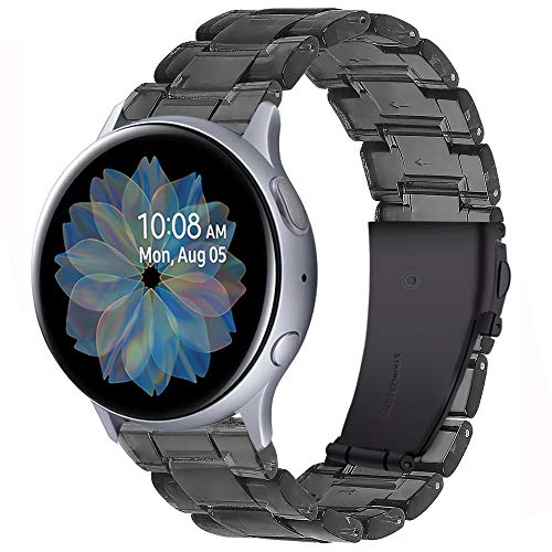 Miimall Armband aus Harz für Samsung Galaxy Watch 5 Pro 45mm/5 40mm 44mm, 20mm Ersatzband für Samsung Galaxy Watch 4 40mm 44mm/4 Classic 42mm 46mm/Active 2 40mm 44mm, – Schwarz von Miimall