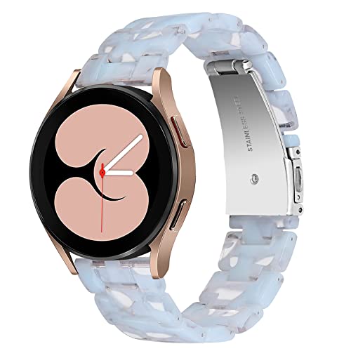 Miimall Kompatibel mit Samsung Galaxy Watch 5/5pro/4 40mm 44mm/4 Classic 42mm 46mm/Active 2 Armband Damen, 20mm Leicht Harz Ersatzarmbänder Sport Uhrenarmband für Galaxy Watch 4 - Klar Hellblau von Miimall