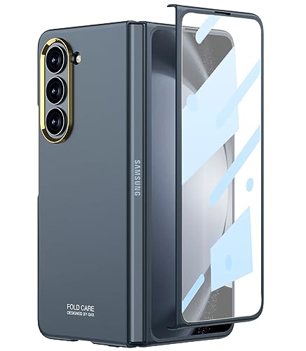 Miimall Kompatibel mit Samsung Galaxy Z Fold 5 Hülle, Fold 5 Hülle mit Displayschutz [Galvanisierter Kamerarahmen] Kratzfest Stoßfest Ultradünne Handyhülle für Samsung Galaxy Z Fold 5 2023-Grün von Miimall