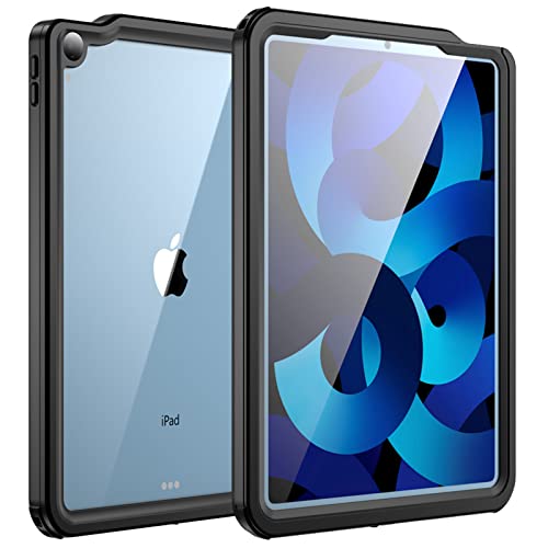 Miimall Kompatibel mit iPad Air 5 2022/Air 4 2020 10.9’’ Hülle mit Displayschutz, IP68 Wasserdicht Hülle Kratzfest Stoßfest 360 Grad Schutzhülle mit Ständer für iPad Air 5./4. Gen 10.9 Zoll von Miimall