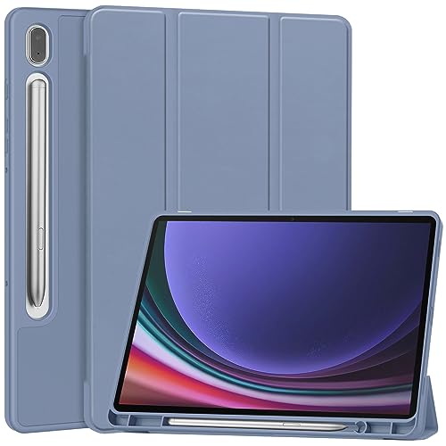 Miimall Lederhülle Kompatibel mit Samsung Galaxy Tab S9 Hülle, Premium PU+TPU Samsung Tab S9 Hülle mit Ständer Kratzfest Stoßfest Ultradünnes Schutzhülle für Galaxy Tab S9 11" 2023-LiLa von Miimall