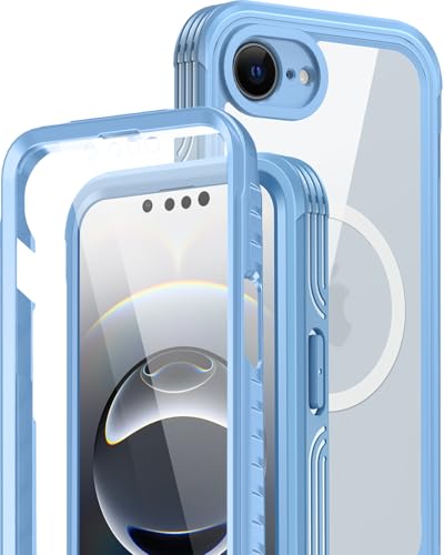 Miimall Magnet Hülle für iPhone 16e 6,1" Handyhülle mit Displayschutz Glas, Kompatibel für MagSafe, Militär rutschfest Outdoor Rundum Schutzhülle Dünn Thin Durchsichtig Case für iPhone16e Cover Blau Miimall Magnet Hülle für iPhone 16e 6,1" Handyhülle mit Displayschutz Glas, Kompatibel für MagSafe, Militär rutschfest Outdoor Rundum Schutzhülle Dünn Thin Durchsichtig Case für iPhone16e Cover Blau von Miimall