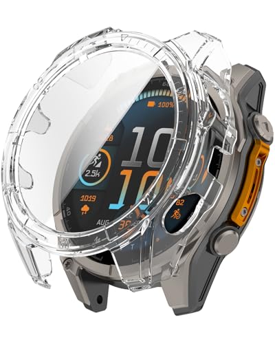 Miimall PC Hülle mit Displayschutz für Garmin Fenix 8 Serie 43MM Schutzhülle Cover, Leichte Ultra-dünne Gehäuse Rundum Schutz für Garmin Fenix 8 Serie Zubehör, Transparent Miimall PC Hülle mit Displayschutz für Garmin Fenix 8 Serie 43MM Schutzhülle Cover, Leichte Ultra-dünne Gehäuse Rundum Schutz für Garmin Fenix 8 Serie Zubehör, Transparent von Miimall