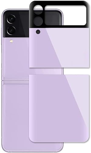 Miimall Rückenschutzfolie Kompatibel mit Samsung Galaxy Z Flip 4 Schutzfolie, Ultradünne 2.5D Edge Full Cover Kratzfest 9H Härte Gehärtetem Glas Hinten Displayschutz für Galaxy Z Flip 4 5G 2022-Lila von Miimall