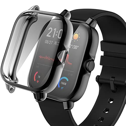 Miimall Schutzfolie Kompatibel mit Amazfit GTS 3 Hülle, Weiche TPU Rundum Displayschutz Schutzhülle Ultradünner Kratzfest Schutz Hülle für Amazfit GTS 3 - Schwarz von Miimall