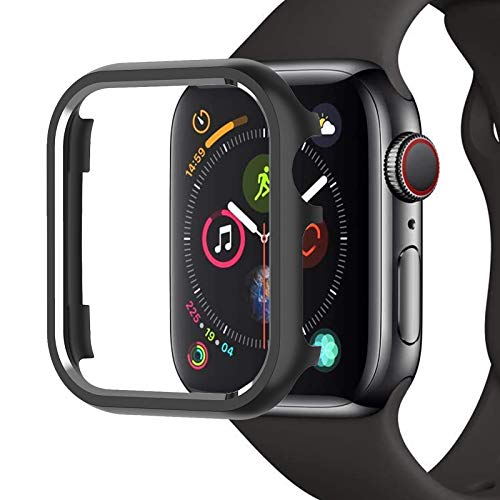 Miimall Schutzhülle Kompatibel mit Apple Watch 40mm Hülle, Aluminiumgehäus Rahmen Metall Stoßstange Cover Kratzfester Stoßfest Schutz Case für Apple Watch 6/5/4/SE - Schwarz Miimall Schutzhülle Kompatibel mit Apple Watch 40mm Hülle, Aluminiumgehäus Rahmen Metall Stoßstange Cover Kratzfester Stoßfest Schutz Case für Apple Watch 6/5/4/SE - Schwarz von Miimall