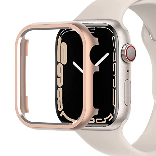 Miimall Schutzhülle Kompatibel mit Apple Watch Series 7 41mm 45mm Hülle, Aluminiumgehäus Rahmen Metall Stoßstange Cover Kratzfester Stoßfest Schutz Case für Apple Watch Watch Series 7 41mm Roségold Miimall Schutzhülle Kompatibel mit Apple Watch Series 7 41mm 45mm Hülle, Aluminiumgehäus Rahmen Metall Stoßstange Cover Kratzfester Stoßfest Schutz Case für Apple Watch Watch Series 7 41mm Roségold von Miimall