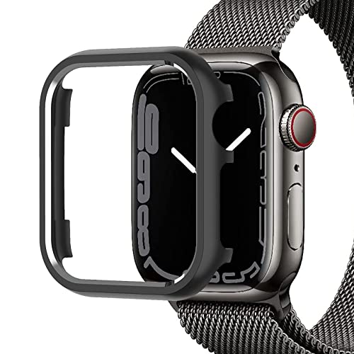 Miimall Schutzhülle Kompatibel mit Apple Watch Series 7 41mm 45mm Hülle, Aluminiumgehäus Rahmen Metall Stoßstange Cover Kratzfester Stoßfest Schutz Case für Apple Watch Watch Series 7 41mm Schwarz Miimall Schutzhülle Kompatibel mit Apple Watch Series 7 41mm 45mm Hülle, Aluminiumgehäus Rahmen Metall Stoßstange Cover Kratzfester Stoßfest Schutz Case für Apple Watch Watch Series 7 41mm Schwarz von Miimall