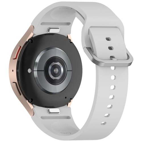 Miimall Sportarmband Kompatibel mit 40/44MM Samsung Galaxy Watch7/7 LTE Armband,Weiches Silikon Ersatzarmband, Hautfreundliches Druckknopfband für Samsung Galaxy Watch 7 Herren, Offizielles Grau von Miimall