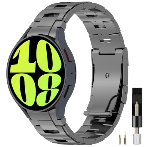 Miimall Titan Armband Kompatibel mit Samsung Galaxy Watch 7 Armbänder, Angenehmes Tragen Einfache Installation Titanium Metall Band Abnehmbares Ersatzbänder für 2024 Galaxy Watch7, Grau Miimall Titan Armband Kompatibel mit Samsung Galaxy Watch 7 Armbänder, Angenehmes Tragen Einfache Installation Titanium Metall Band Abnehmbares Ersatzbänder für 2024 Galaxy Watch7, Grau von Miimall