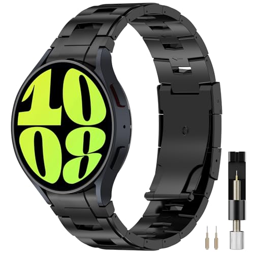 Miimall Titanstahl Strap Kompatibel mit Samsung Galaxy Watch 7 2024 Armband, Titanium Armbänder Leicht zu Entfernen Verstellbares Ersatz Handschlaufe Passend für Galaxy Watch 7 Band, Schwarz Miimall Titanstahl Strap Kompatibel mit Samsung Galaxy Watch 7 2024 Armband, Titanium Armbänder Leicht zu Entfernen Verstellbares Ersatz Handschlaufe Passend für Galaxy Watch 7 Band, Schwarz von Miimall