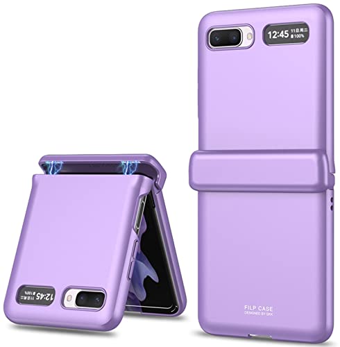 Miimall für Galaxy Z Flip 4G/5G Hülle mit Scharnierschutz (Magnetischer), Ultradünn Hartes PC Rutschfester Schutzhülle für Samsung Galaxy Z Flip 4G/5G 2020 - Lila von Miimall