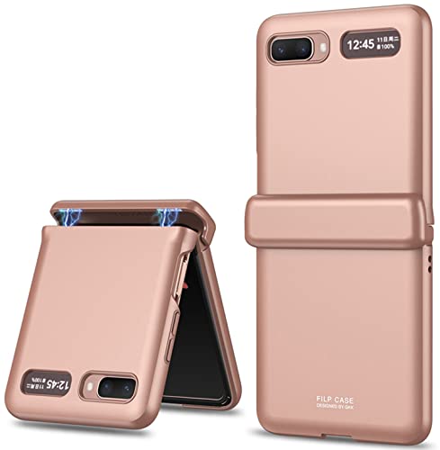 Miimall für Galaxy Z Flip 4G/5G Hülle mit Scharnierschutz (Magnetischer), Ultradünn Hartes PC Rutschfester Schutzhülle für Samsung Galaxy Z Flip 4G/5G 2020 - Rosa von Miimall