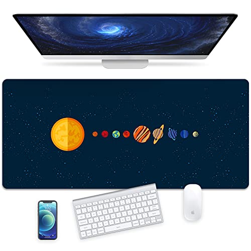 Großes Gaming-Mauspad, 90 x 40 cm, Laptop-Matte, erweiterte Schreibtischunterlage – rutschfeste Gummiunterseite, Büro-Schreibtischunterlage, Schreibtischunterlage für Büro/Heimspiele (Blau) von Mijova