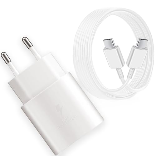 25W Schnellladegerät Ladekabel für Samsung Galaxy S24 A54 A53 A34 A14 A13 A70 A52 S23 S22 S21 S20 FE Ultra Plus Z Fold 5/ Z Flip5, Ladegerät USB C Schnellladekabel und Typ C Handy Netzteil Adapter von Mijun