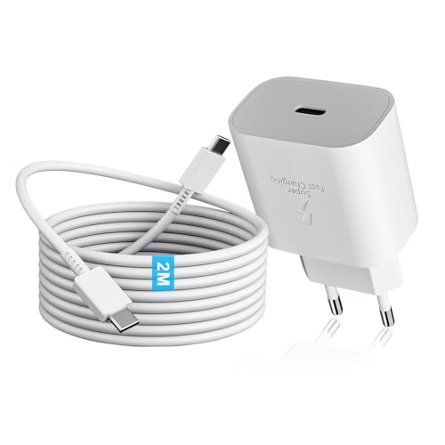 25W USB C Ladegerät, Schnellladegerät Netzteil Super Fast Charger mit 2 m Ladekabel Schnellladekabel für Samsung Galaxy S25 S24 S23 S22 S21 S20 FE S10 Z Fold6 A71 A55 A54 A53 5g A34 A25 A15 Handy 25W USB C Ladegerät, Schnellladegerät Netzteil Super Fast Charger mit 2 m Ladekabel Schnellladekabel für Samsung Galaxy S25 S24 S23 S22 S21 S20 FE S10 Z Fold6 A71 A55 A54 A53 5g A34 A25 A15 Handy von Mijun