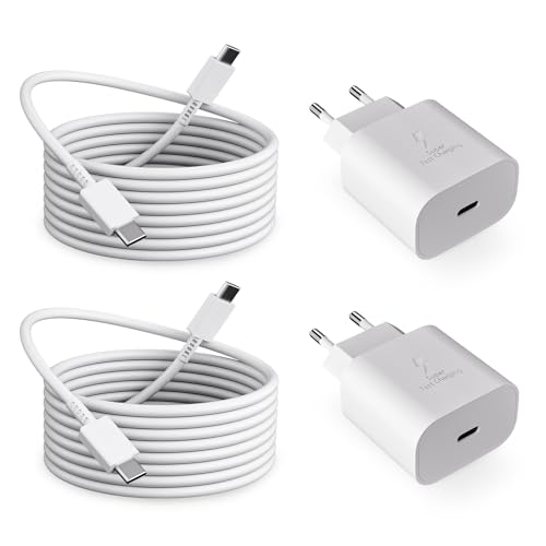 2er-Pack 25W USB C Ladegerät, Schnellladegerät Netzteil Super Fast Charger mit 2 m Ladekabel Schnellladekabel für Samsung Galaxy S25 S24 S23 S22 Ultra S21 S20FE S10 S9 A55 A54 A53 A34 A25 A15 Handy 2er-Pack 25W USB C Ladegerät, Schnellladegerät Netzteil Super Fast Charger mit 2 m Ladekabel Schnellladekabel für Samsung Galaxy S25 S24 S23 S22 Ultra S21 S20FE S10 S9 A55 A54 A53 A34 A25 A15 Handy von Mijun
