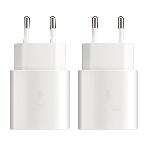 2er-Pack 25W USB C Schnellladegerät für Samsung Galaxy S24 S24+ A54 A53 A52 A51 A34 A33 A14 A13 M34 M33 5g S23 S22 S21 S20 FE Ultra Plus für iPhone, iPad, Super Fast Charging Ladegerät Netzteile von Mijun