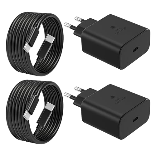 2er-Pack 45W USB C Ladegerät, Schnellladegerät PD 3.0 Netzteil mit Ladekabel USB-C Schnellladekabel 2 m für Samsung Galaxy S25/S24/S23/S22/S21 Ultra/S20FE/Note20/A55 A54 A53 A52 A51 A50 A34 A33 A15 2er-Pack 45W USB C Ladegerät, Schnellladegerät PD 3.0 Netzteil mit Ladekabel USB-C Schnellladekabel 2 m für Samsung Galaxy S25/S24/S23/S22/S21 Ultra/S20FE/Note20/A55 A54 A53 A52 A51 A50 A34 A33 A15 von Mijun