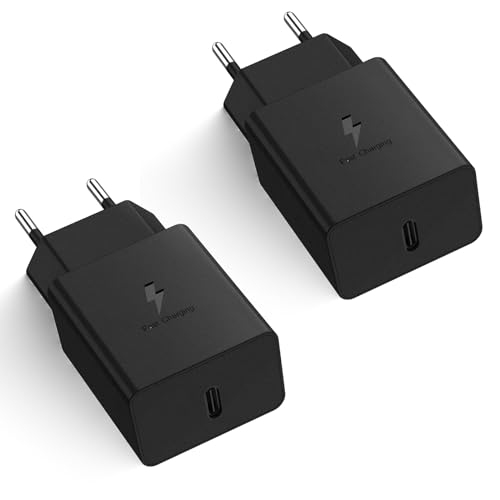 2er Pack Ladegerät USB C für Samsung Galaxy S23 S22 S21 S20 fe S10 S9 S8 A54 A53 A52 A51 A50 A34 A14 A12 und M-Serie Handy,Schnellladegerät PD Ladeadapter, Fast Charger Adapter Universal Netzteil von Mijun