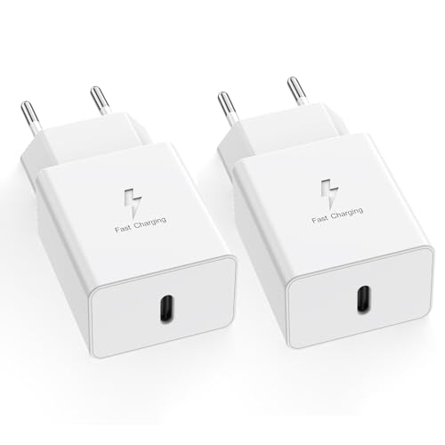 2er Pack USB C Ladegerät für Samsung, 15W Type-C Netzteil Schnellladegerät, PD Ladeadapter mit Schnellladefunktion für Samsung Galaxy S23 S22 S21 S20 FE S10 S9 S8,Z Fold 3,Note9 und A-Serie Handys von Mijun