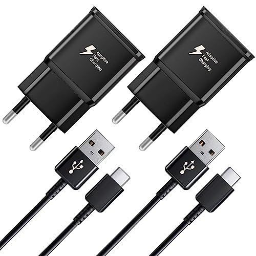 2er-Pack USB Ladegerät, Schnellladegerät Netzteil mit ladekabel USB C Schnellladekabel für Samsung Galaxy S8 S9 S10 S20 S21 Plus A56 A54 A36 A34 A16 A15 A13 A05s M35, Typ C Handy Netzteil Adapter 2er-Pack USB Ladegerät, Schnellladegerät Netzteil mit ladekabel USB C Schnellladekabel für Samsung Galaxy S8 S9 S10 S20 S21 Plus A56 A54 A36 A34 A16 A15 A13 A05s M35, Typ C Handy Netzteil Adapter von Mijun