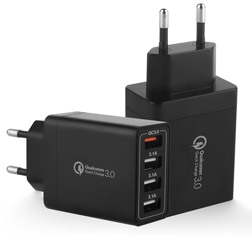 2er-Pack USB Ladegerät Stecker, 4-Port USB-Ladeadapter mit 33W Smart QC 3.0 Schnellladegerät Mehrfach, Multi-Port Netzteil Ladestecker für iPhone 15 14 Pro Max 13 12 11 SE XS XR 8 7, Samsung Handys 2er-Pack USB Ladegerät Stecker, 4-Port USB-Ladeadapter mit 33W Smart QC 3.0 Schnellladegerät Mehrfach, Multi-Port Netzteil Ladestecker für iPhone 15 14 Pro Max 13 12 11 SE XS XR 8 7, Samsung Handys von Mijun