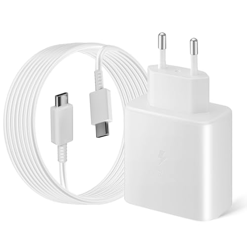 45W USB C Ladegerät Schnellladegerät, Super Fast Charger Netzteil mit 2 m 5A Ladekabel Schnellladekabel für Samsung Galaxy S25 S24 S23 S22 S21 Ultra/Plus S20FE Note10+/20, A72, Tab S10+ S9 S8 S7 45W USB C Ladegerät Schnellladegerät, Super Fast Charger Netzteil mit 2 m 5A Ladekabel Schnellladekabel für Samsung Galaxy S25 S24 S23 S22 S21 Ultra/Plus S20FE Note10+/20, A72, Tab S10+ S9 S8 S7 von Mijun