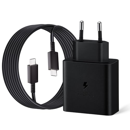 45W USB C Ladegerät Schnellladegerät, Super Fast Charger Netzteil mit 2 m 5A Ladekabel Schnellladekabel für Samsung Galaxy S25 S24 S23 S22 Ultra/Plus S21 S20FE Note10+, A72 A55, Tab S10+ S9 S8 S7 von Mijun