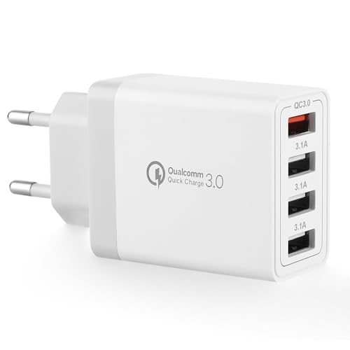 USB Ladegerät Stecker, 4-Ports USB Ladeadapter Netzteil mit 33W Intelligent QC 3.0 Schnellladegerät Mehrfach Netzstecker für iPhone 16 15 14 13 12 11 Pro X 8 7,Samsung S20 S10 S9 S8 A34 A16 Handy USB Ladegerät Stecker, 4-Ports USB Ladeadapter Netzteil mit 33W Intelligent QC 3.0 Schnellladegerät Mehrfach Netzstecker für iPhone 16 15 14 13 12 11 Pro X 8 7,Samsung S20 S10 S9 S8 A34 A16 Handy von Mijun