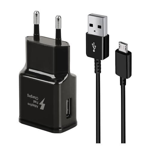 USB Ladegerät mit Micro-USB Ladekabel Kompatibel mit Samsung Galaxy S7 S6 Edge/S5/S4/S3/S2/Note 4/5/A03/J7/J5/J3/Tab A 8.0/Tab S2, Moto G5, PS4, Android Schnellladegerät Netzteil Schnellladekabel von Mijun