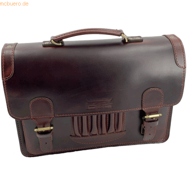 Mika Aktentasche Reed Sattelleder 42x10x28cm braun Mika Aktentasche Reed Sattelleder 42x10x28cm braun von Mika