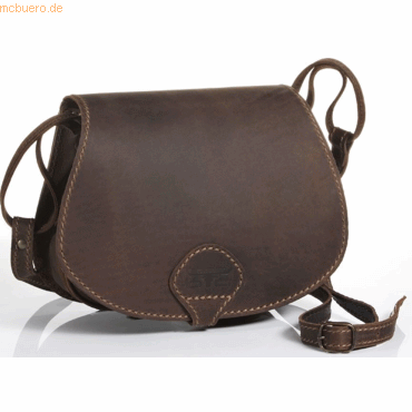 Mika Damentasche Allison Sattelleder 26x12x20cm dunkelbraun von Mika