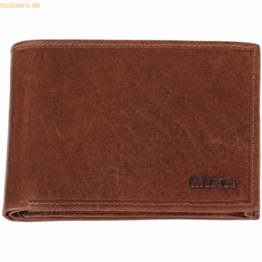 Mika Geldbörse Querformat RFID Leder 12x9,5x2,5cm braun Mika Geldbörse Querformat RFID Leder 12x9,5x2,5cm braun von Mika