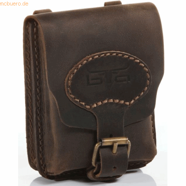 Mika Gürteltasche M Hochformat Sattelleder 12x5x15cm dunkelbraun matt von Mika