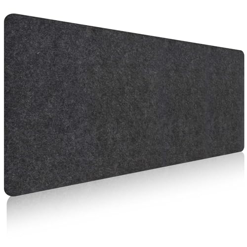 Schreibtischunterlage Filz Mauspad Groß, 80x40cm Rutschfeste Filz Schreibtischmatte Desk Mat, Spielen Schreibunterlage Schreibtisch für Studenten Rutschfeste Matte Office Desktopschutz (Grau) von Mikihat