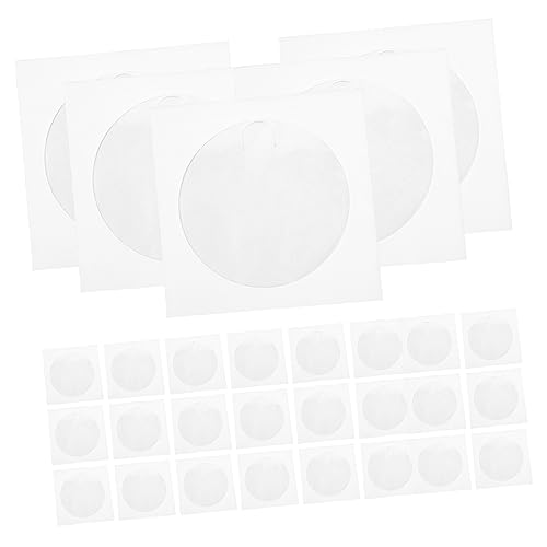 Mikikit 100st Cd-verpackungsbeutel DVD-aufbewahrungshüllen Klare Cd-hüllen Cd-aufbewahrungshalter Tragetasche Für Medien Aufbewahrungsbehälter DVD-Speicher Cd-Halter Lagerregal Papier Weiß von Mikikit