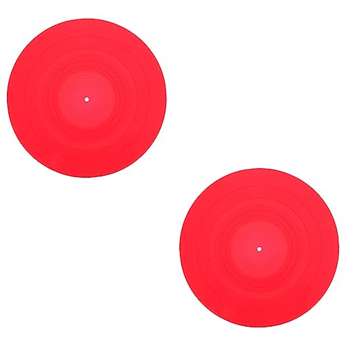 Mikikit 2 Stück Schallplattenmatte Musikzubehör Dj-Plattenspieler Kohlefaser-Zubehör Phonograph Plattenspieler Plattenteller-Matte Plattenspieler Für Vinyl-Schallplatten Matte Für von Mikikit