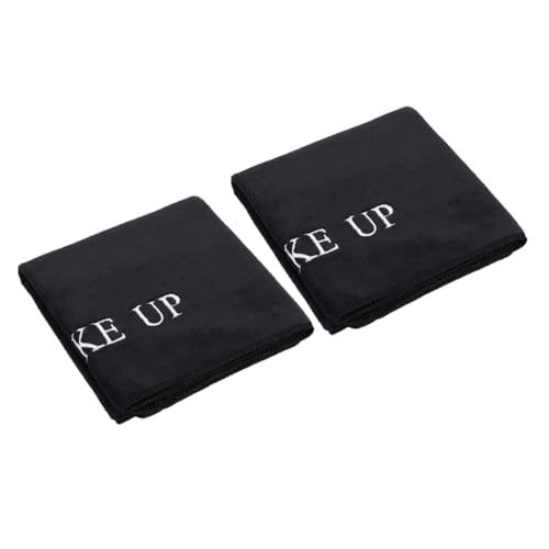 Mikikit 2 Stück Schminktisch-Tischdeckenkissen Make-up-Waschtischunterlage Schreibtischschutz Make-up-Tischmatte Zeichenmatte Schminkmatten Schminkmatte für den Waschtisch Stoff Schwarz von Mikikit