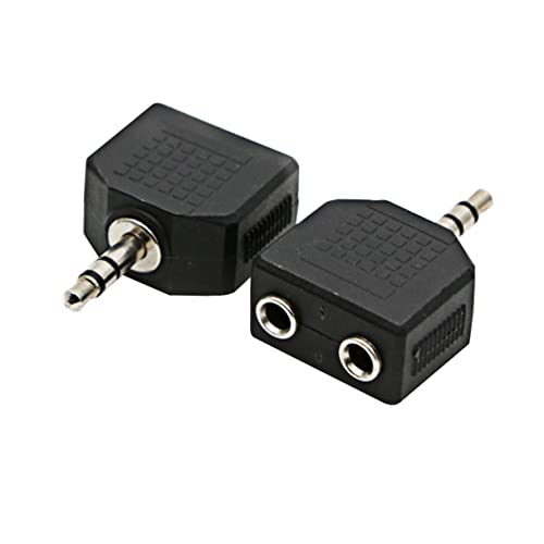 Mikikit 2Stücke Y Splitter Audio Adapter für Kopfhörer Mikrofon Mono zu Stereo für Laptop Handy Tablet Schwarz für Audioübertragung Mikikit 2Stücke Y Splitter Audio Adapter für Kopfhörer Mikrofon Mono zu Stereo für Laptop Handy Tablet Schwarz für Audioübertragung von Mikikit