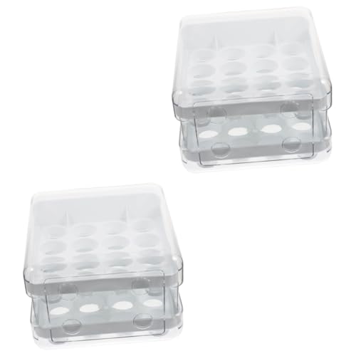 Mikikit 2st Aufbewahrungsbox Für Eier Kühlschrank-organizer-behälter Ei-organizer Für Kühlschrank Eierspender Für Kühlschrank Eierhalter-tablett Schärfer Weiß Plastik Pp Haushalt von Mikikit