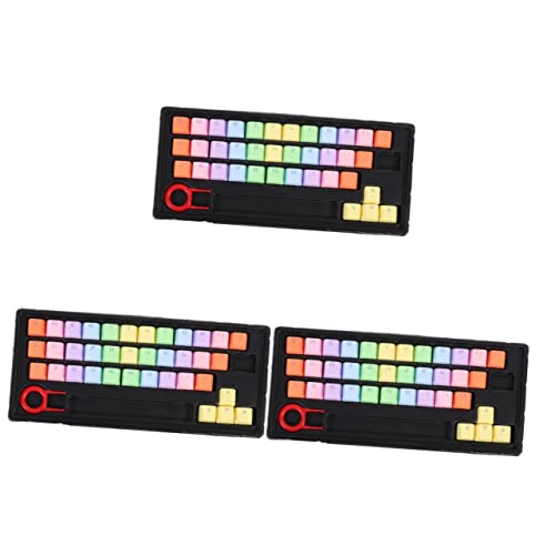 Mikikit 3 Sätze Tastenkappe Tastatur-dekor Computertastaturen Bunte Tastatur Farbige Tastatur Pudding Keycaps Keyset Beleuchtete Tastatur Ornament-sets Tastaturschutz Zubehör Pastell Pbt von Mikikit