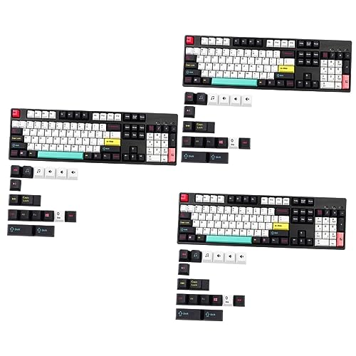 Mikikit 3 Sätze à 122 Stück Tastenkappe Mechanische Tastatur Japanisches Dekor Weiße Tastatur Computer Tastatur Tastatur-dekor Tastaturschutz Klaviatur Büro Rechner von Mikikit