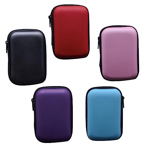 Mikikit 5 Stück Kopfhörertasche Ohrstöpselhalter Kopfhörer Fall Kabelgebundene Kopfhörerhülle Hülle Weiche Kopfhörer-schutzhülle USB-Aufbewahrungstasche Tragetasche Für Kopfhörer von Mikikit