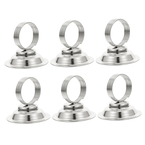 Mikikit 6 Stück Vertikaler Nummernschildclip Weihnachten Kartenclip Für Den Tisch Tischkarten Party Hochzeit Memo Ort Restaurant Table -numper -hause Rezeption Ereignis Silber Eisen von Mikikit
