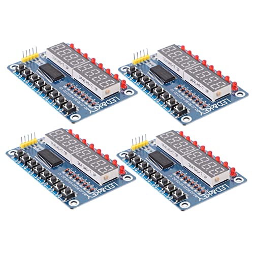 Mikikit 8 STK 8-Bit-LED-Digitalröhre geführtes digitales Röhrenanzeigemodul Anzeigemodul mit Tasten für Mikrocontroller Mikrocontroller-Anzeigemodul mit Tasten Anzeigemodul mit 8 Tasten von Mikikit