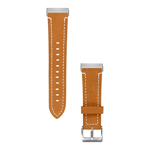 Mikikit Ersatzarmband für Versa3/sense Leder Smart Watch Band Wildleder Orange Stylish von Mikikit