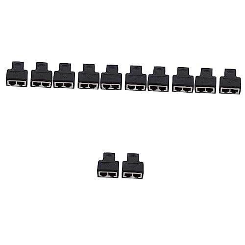 Mikikit Ethernet-Splitter 12 Stück Netzwerk-T-Stück 1 Auf 2 Port-Ethernet-Anschlüsse 1 Auf 2 Splitter-Koppler Ethernet- -Zubehör Schwarzer Ethernet-Adapter 3 He Vergoldet Pc-Anschlüsse von Mikikit