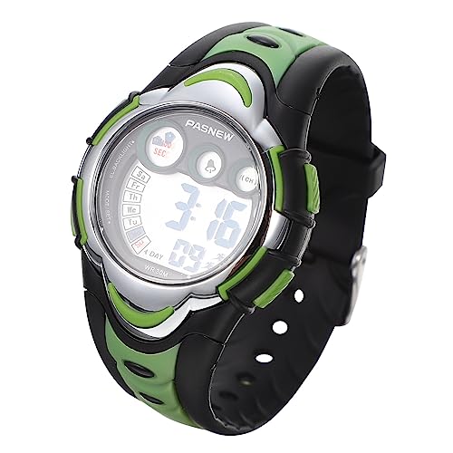 Mikikit Geführte Digitale Sportuhr Passneue Digitaluhr Kinderuhren Datum/Stoppuhr Studenten Pse- ädchen/Alarm Kinder Jungen Mit Digitaler Grüner LED-Uhr Übungsuhr Schulsportuhr von Mikikit